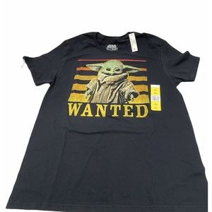 Baby Yoda Star Wars  Child Mandalorian Wanted Graphic Tee T Shirt Size L 42/44